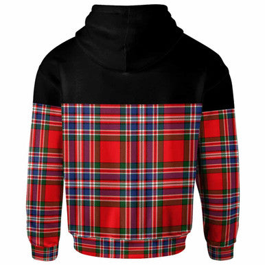 Scottish MacFarlane Modern Clan Tartan Hoodie - Horizontal Style Back Side Tartan Plaid