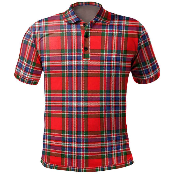 Scottish MacFarlane Modern Clan Tartan Polo Shirt Front Side Tartan Plaid