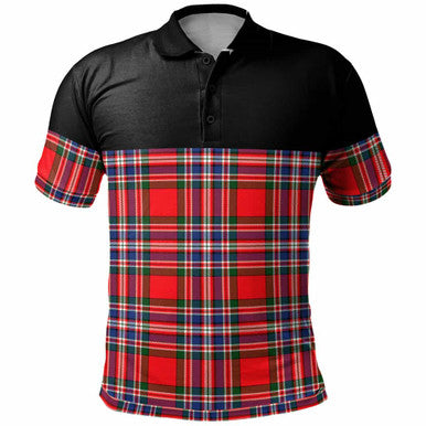 Scottish MacFarlane Modern Clan Tartan Polo Shirt - Horizontal Style Front Side Tartan Plaid