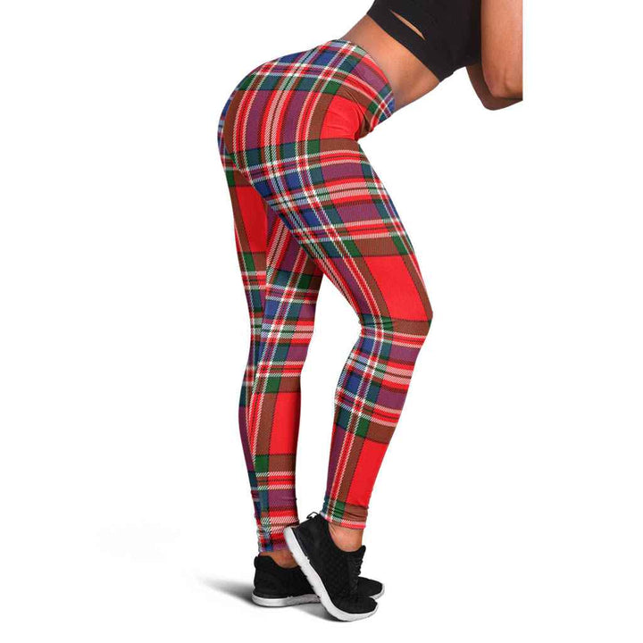 Scottish MacFarlane Modern Clan Tartan Women Leggings Tartan Plaid 1