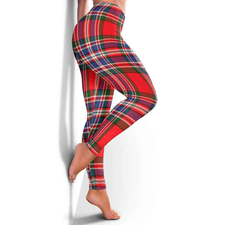 Scottish MacFarlane Modern Clan Tartan Women Leggings Tartan Plaid 4