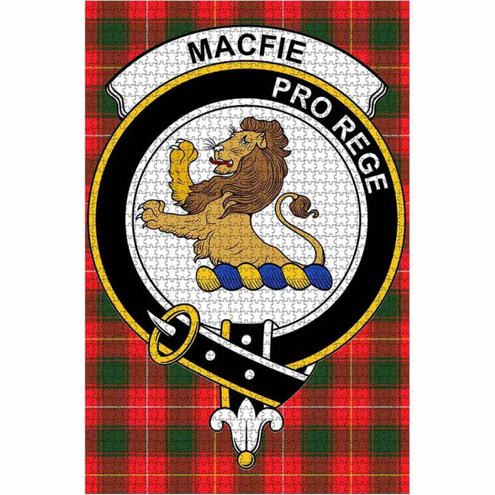 Scottish MacFie Clan Crest Tartan Jigsaw Puzzle 1