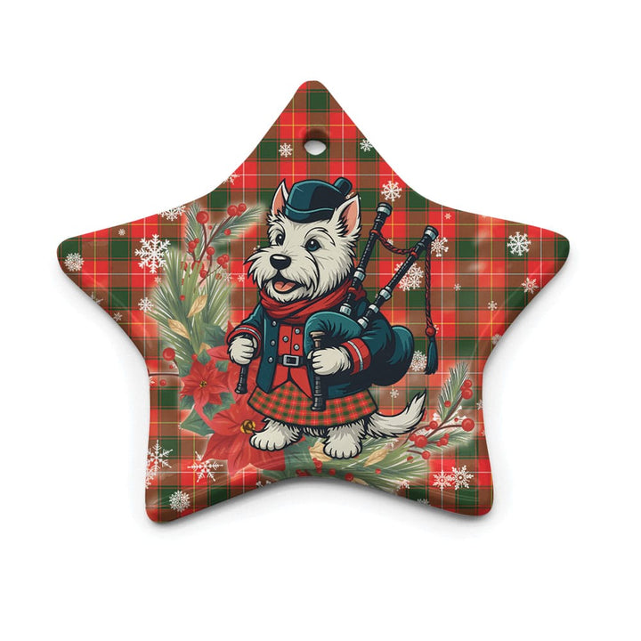 Scottish MacFie Clan Tartan Ceramic Ornament Cute Scottish Terrier Dog Star Style Tartan Plaid