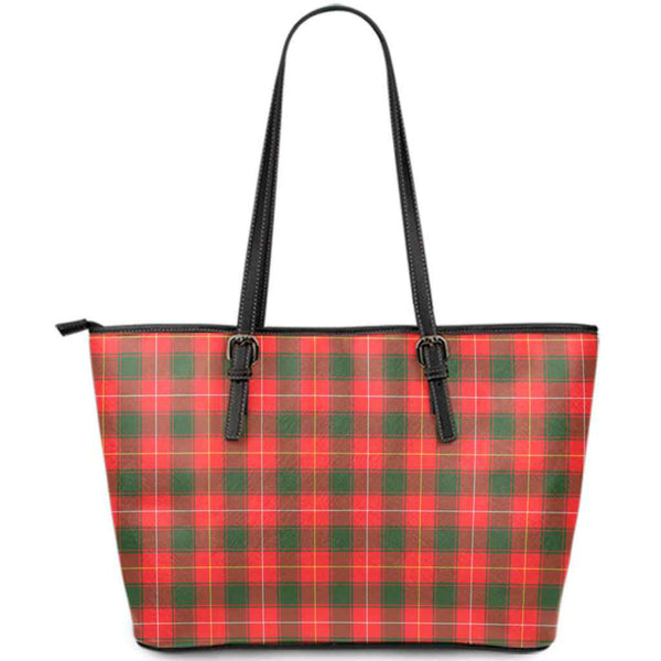 Scottish MacFie Clan Tartan Leather Tote Tartan Plaid