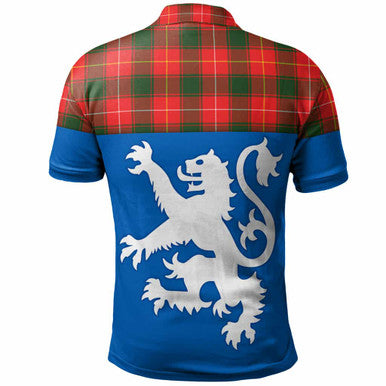 Scottish MacFie Clan Tartan Polo Shirt - Lion Rampant of Scotland With Flag Back Side Tartan Plaid
