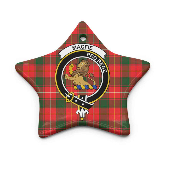 Scottish MacFie (of Dreghorn) Clan Crest Tartan Ceramic Ornament Star Shape Tartan Plaid