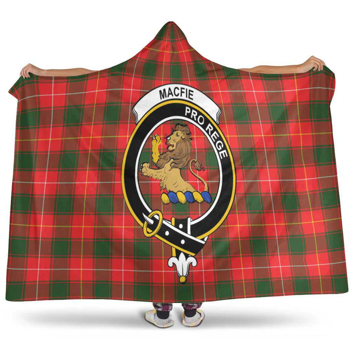 Scottish MacFie (of Dreghorn) Clan Crest Tartan Hooded Blanket Tartan Plaid 1