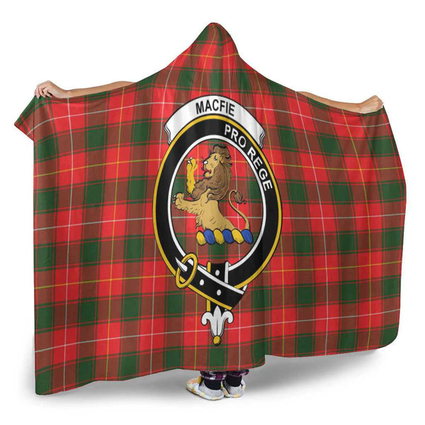 Scottish MacFie (of Dreghorn) Clan Crest Tartan Hooded Blanket Tartan Plaid 2