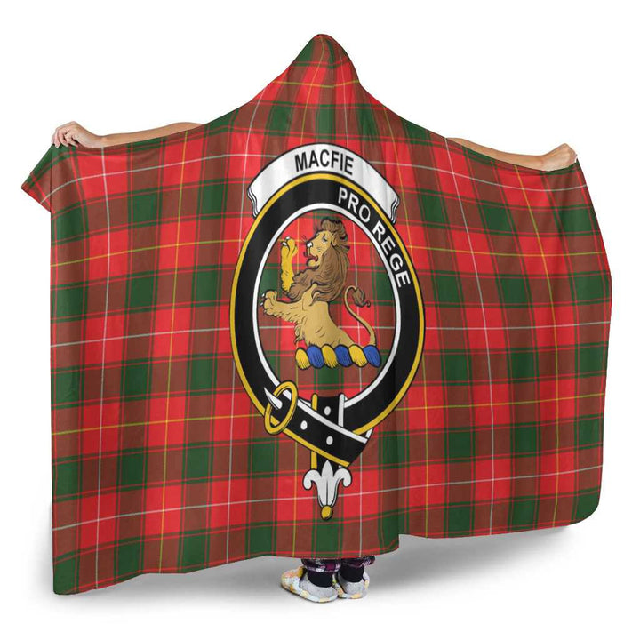 Scottish MacFie (of Dreghorn) Clan Crest Tartan Hooded Blanket Tartan Plaid 2