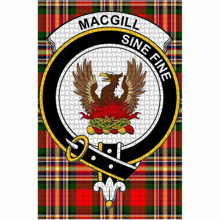 Scottish MacGill Clan Crest Tartan Jigsaw Puzzle 1