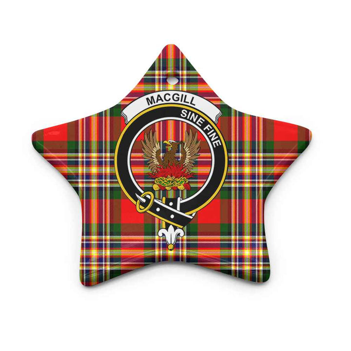 Scottish MacGill (Makgill) Clan Crest Tartan Ceramic Ornament Star Shape Tartan Plaid
