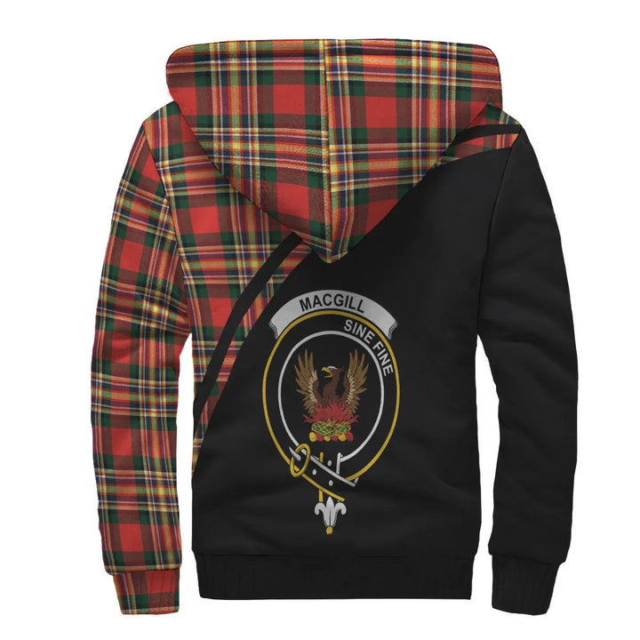 Scottish MacGill (Makgill) Clan Crest Tartan Curve Sherpa Hoodie