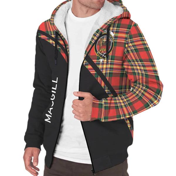 Scottish MacGill (Makgill) Clan Crest Tartan Curve Sherpa Hoodie