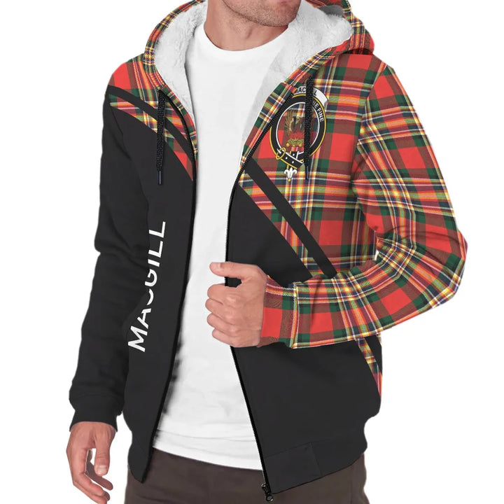 Scottish MacGill (Makgill) Clan Crest Tartan Curve Sherpa Hoodie