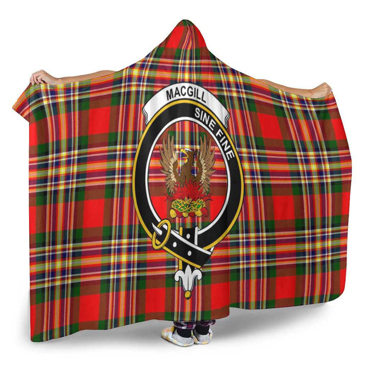 Scottish MacGill (Makgill) Clan Crest Tartan Hooded Blanket Tartan Plaid 2