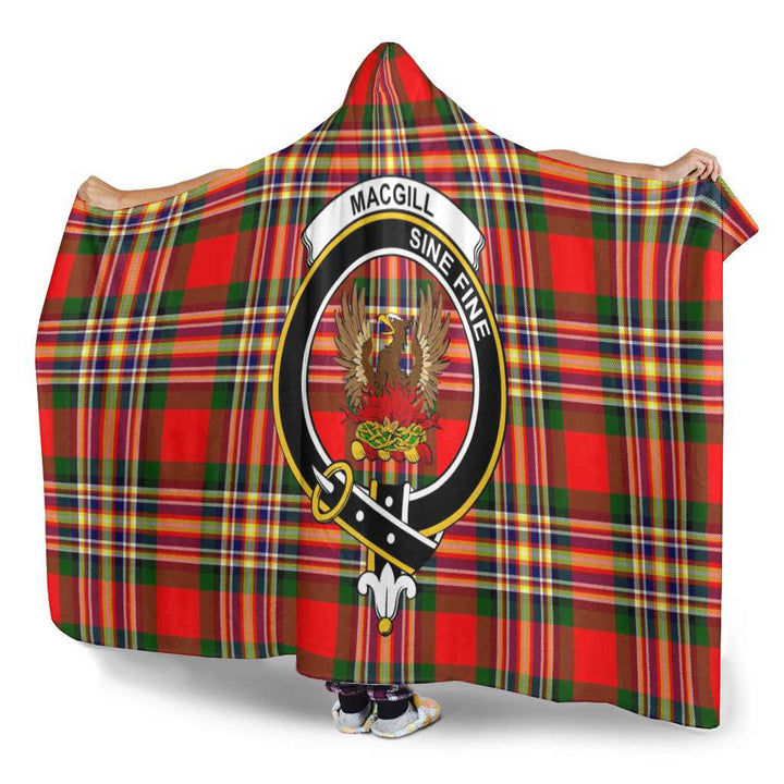 Scottish MacGill (Makgill) Clan Crest Tartan Hooded Blanket Tartan Plaid 3
