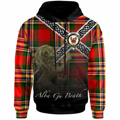 Scottish MacGill (Makgill) Clan Crest Tartan Hoodie - Celtic With Scotland Lion Front Side Tartan Plaid