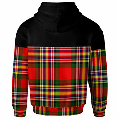 Scottish MacGill (Makgill) Clan Crest Tartan Hoodie - Horizontal Style Back Side Tartan Plaid