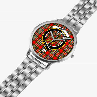 Scottish MacGill (Makgill) Clan Crest Tartan Instafamous Steel Quartz Watches Tartan Plaid Silver 2