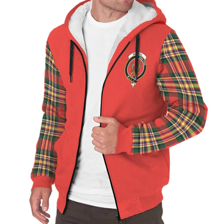 Scottish MacGill (Makgill) Clan Crest Tartan Plaid Sleeve Sherpa Hoodie