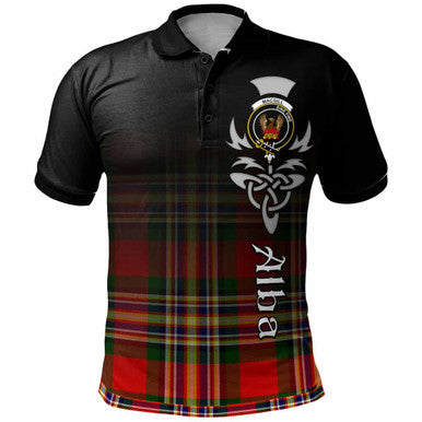 Scottish MacGill (Makgill) Clan Crest Tartan Polo Shirt - Alba Gu Brath Family Crest Celtic Inspired Front Side Tartan Plaid