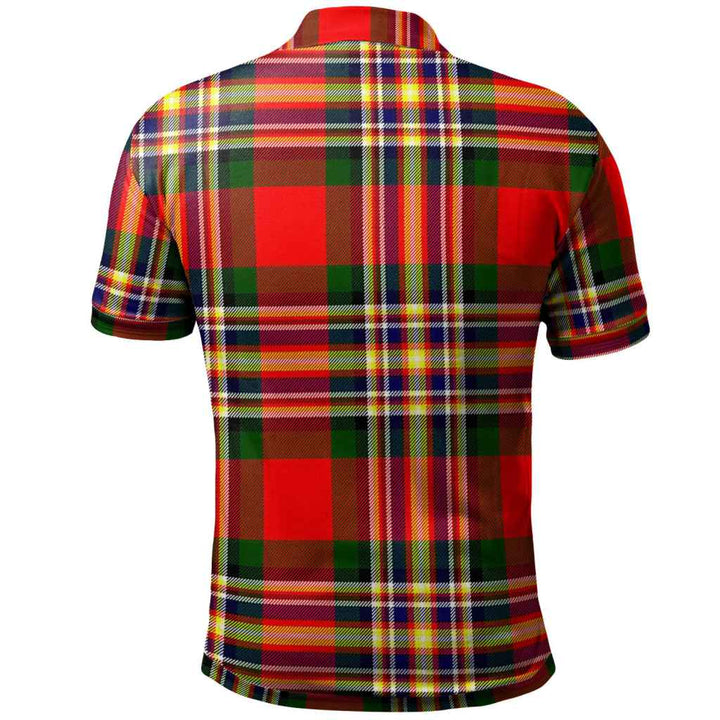 Scottish MacGill (Makgill) Clan Crest Tartan Polo Shirt Back Side Tartan Plaid