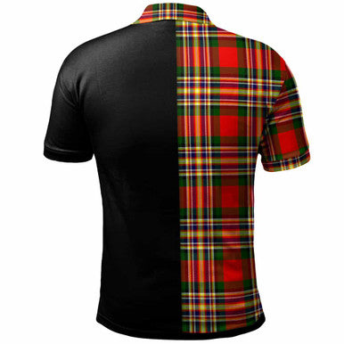 Scottish MacGill (Makgill) Clan Crest Tartan Polo Shirt - Half in Me Back Side Tartan Plaid