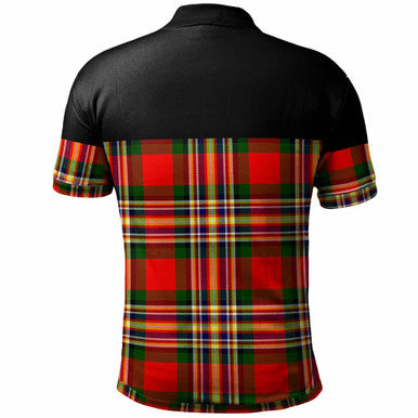 Scottish MacGill (Makgill) Clan Crest Tartan Polo Shirt - Horizontal Style Back Side Tartan Plaid