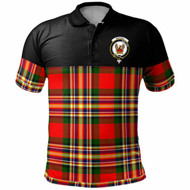 Scottish MacGill (Makgill) Clan Crest Tartan Polo Shirt - Horizontal Style Front Side Tartan Plaid