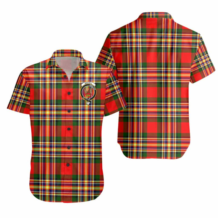 Scottish MacGill (Makgill) Clan Crest Tartan Short Sleeve Shirt Tartan Plaid