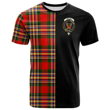 Scottish MacGill (Makgill) Clan Crest Tartan T-Shirt Half in Me Front Side Tartan Plaid