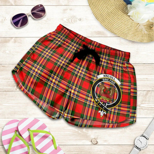 Scottish MacGill Modern Clan Crest Tartan Women Shorts