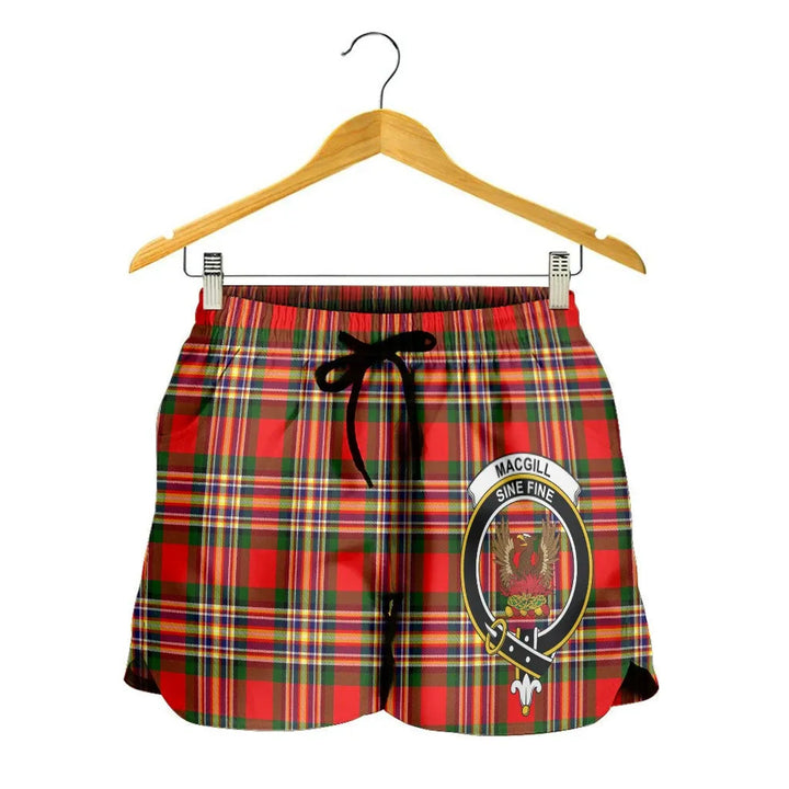 Scottish MacGill Modern Clan Crest Tartan Women Shorts