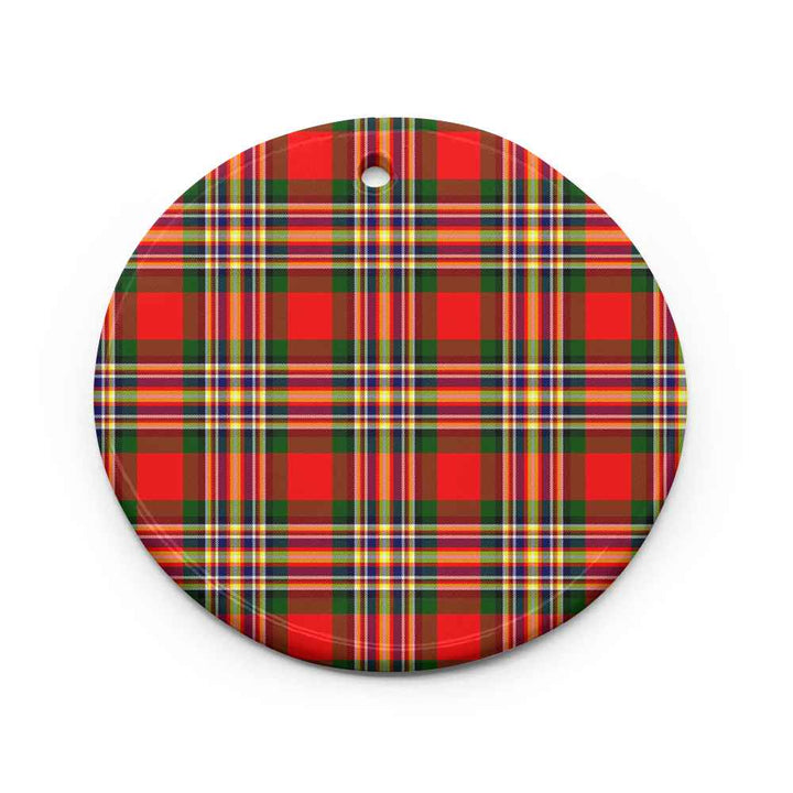 Scottish MacGill Modern Clan Tartan Ceramic Ornament Circle Shape Tartan Plaid