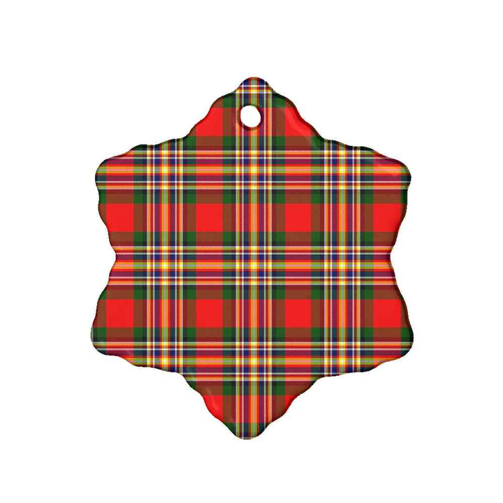 Scottish MacGill Modern Clan Tartan Ceramic Ornament Snow Flake Shape Tartan Plaid