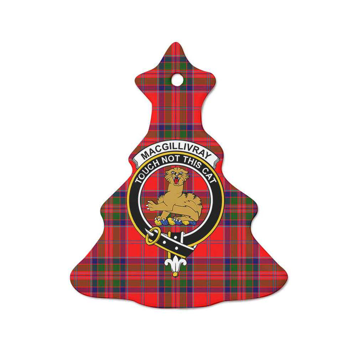 Scottish MacGillivray Clan Crest Tartan Ceramic Ornament Tree Shape Tartan Plaid