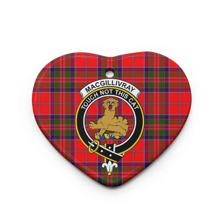 Scottish MacGillivray Clan Crest Tartan Ceramic Ornament Heart Shape Tartan Plaid