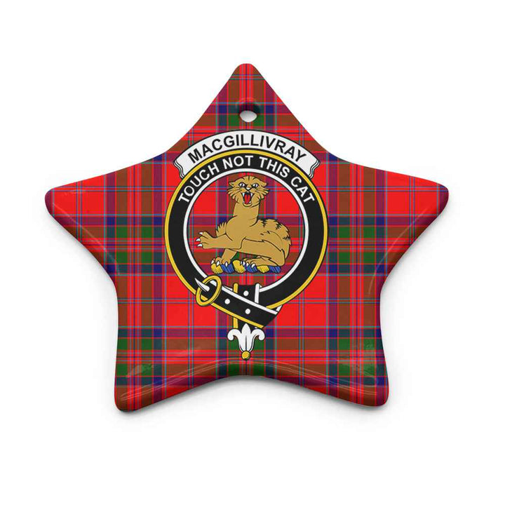 Scottish MacGillivray Clan Crest Tartan Ceramic Ornament Star Shape Tartan Plaid