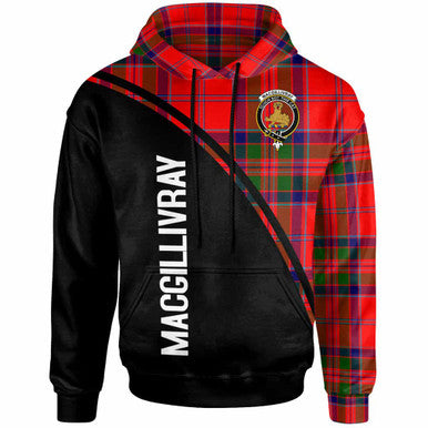 Scottish MacGillivray Clan Crest Tartan Curve Hoodie Front Side Tartan Plaid