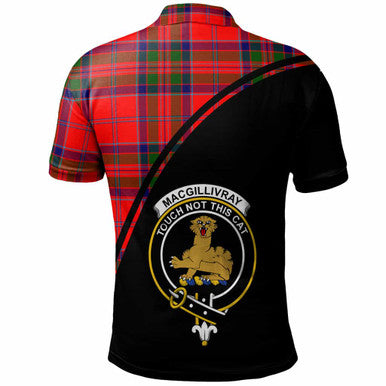 Scottish MacGillivray Clan Crest Tartan Curve Polo Shirt Back Side Tartan Plaid