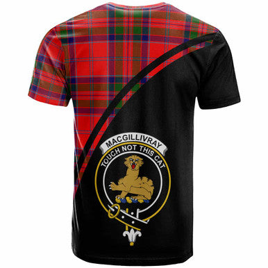 Scottish MacGillivray Clan Crest Tartan Curve T-Shirt Back Side Tartan Plaid