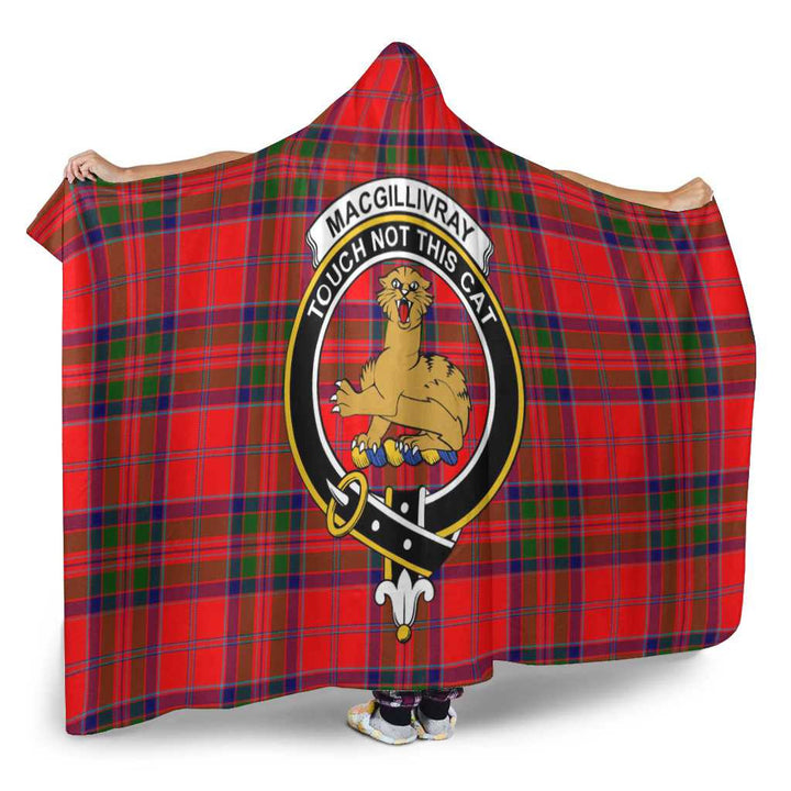 Scottish MacGillivray Clan Crest Tartan Hooded Blanket Tartan Plaid 2