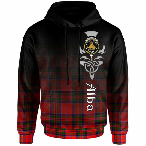 Scottish MacGillivray Clan Crest Tartan Hoodie - Alba Gu Brath Family Crest Celtic Inspired Front Side Tartan Plaid