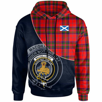Scottish MacGillivray Clan Crest Tartan Hoodie - Bend Style Front Side Tartan Plaid