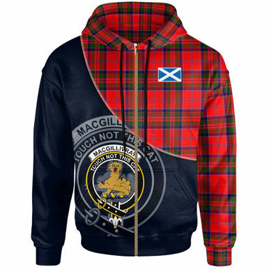 Scottish MacGillivray Clan Crest Tartan Hoodie - Bend Style Zip-up Tartan Plaid