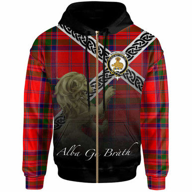 Scottish MacGillivray Clan Crest Tartan Hoodie - Scotland Lion Zip-up Tartan Plaid