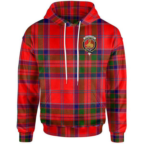 Scottish MacGillivray Clan Crest Tartan Hoodie Front Side Tartan Plaid