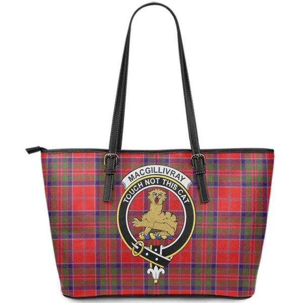 Scottish MacGillivray Clan Crest Tartan Leather Tote Tartan Plaid