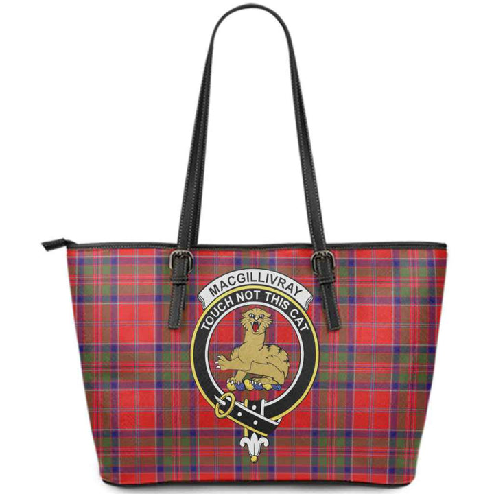 Scottish MacGillivray Clan Crest Tartan Leather Tote Tartan Plaid