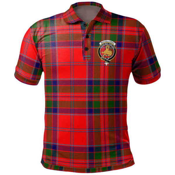 Scottish MacGillivray Clan Crest Tartan Polo Shirt Front Side Tartan Plaid